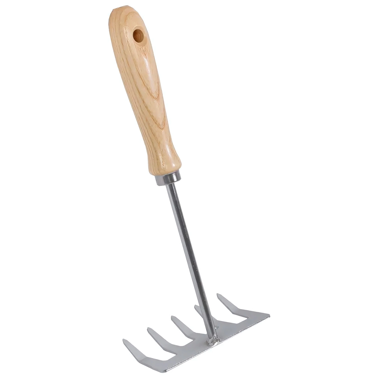 Talen Tools G74 Handharkje - 5 tanden - Verzinkt staal - Essenhouten handvat