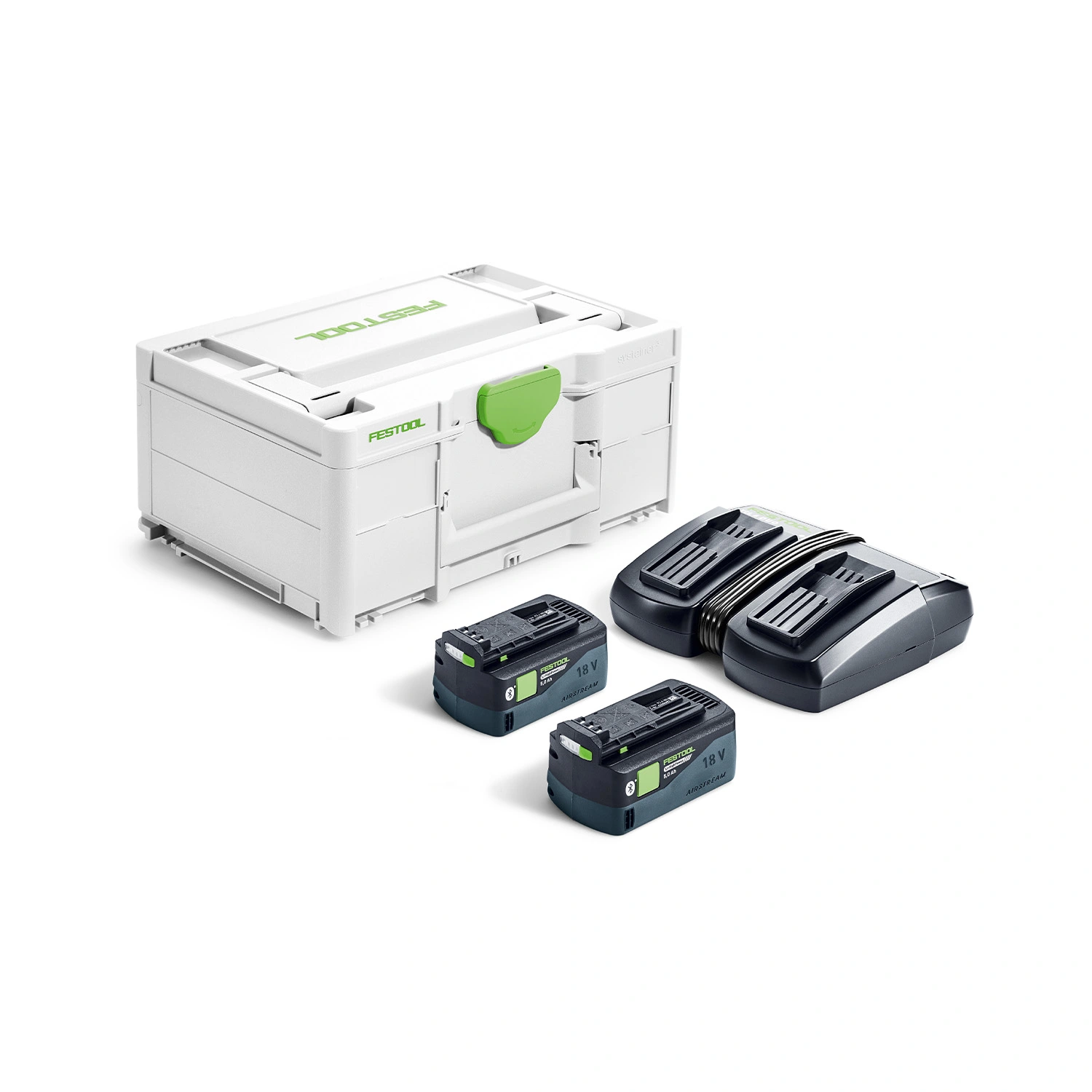 Festool 578679 SYS 18V 2xHP5,0/TCL6DUO starterset (2x 5,0Ah) in systainer