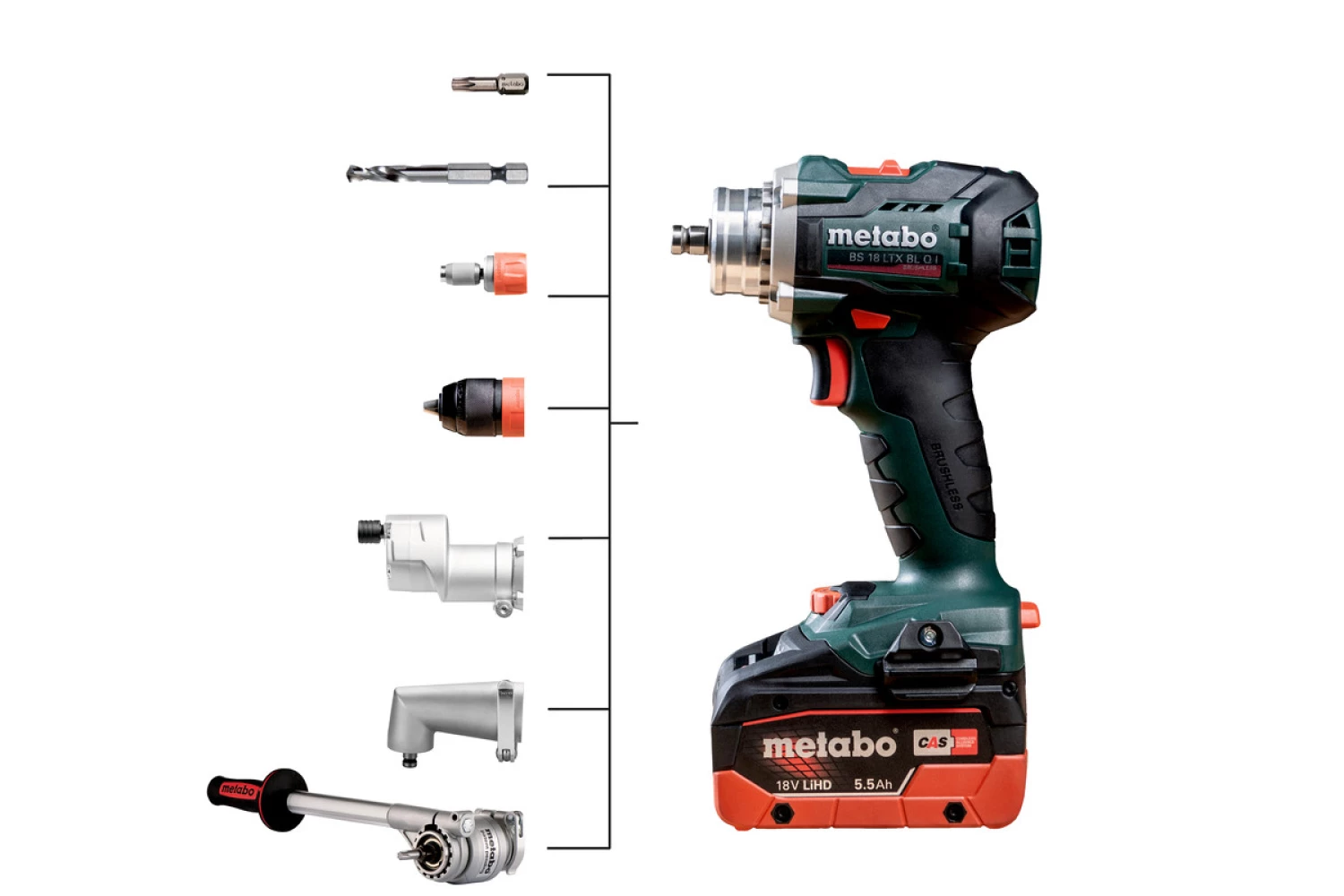 Metabo Bs 18 LTX BL Q I Perceuse visseuse à percussion sans fil - 18V Li-ion - brushless - Machine seule-image
