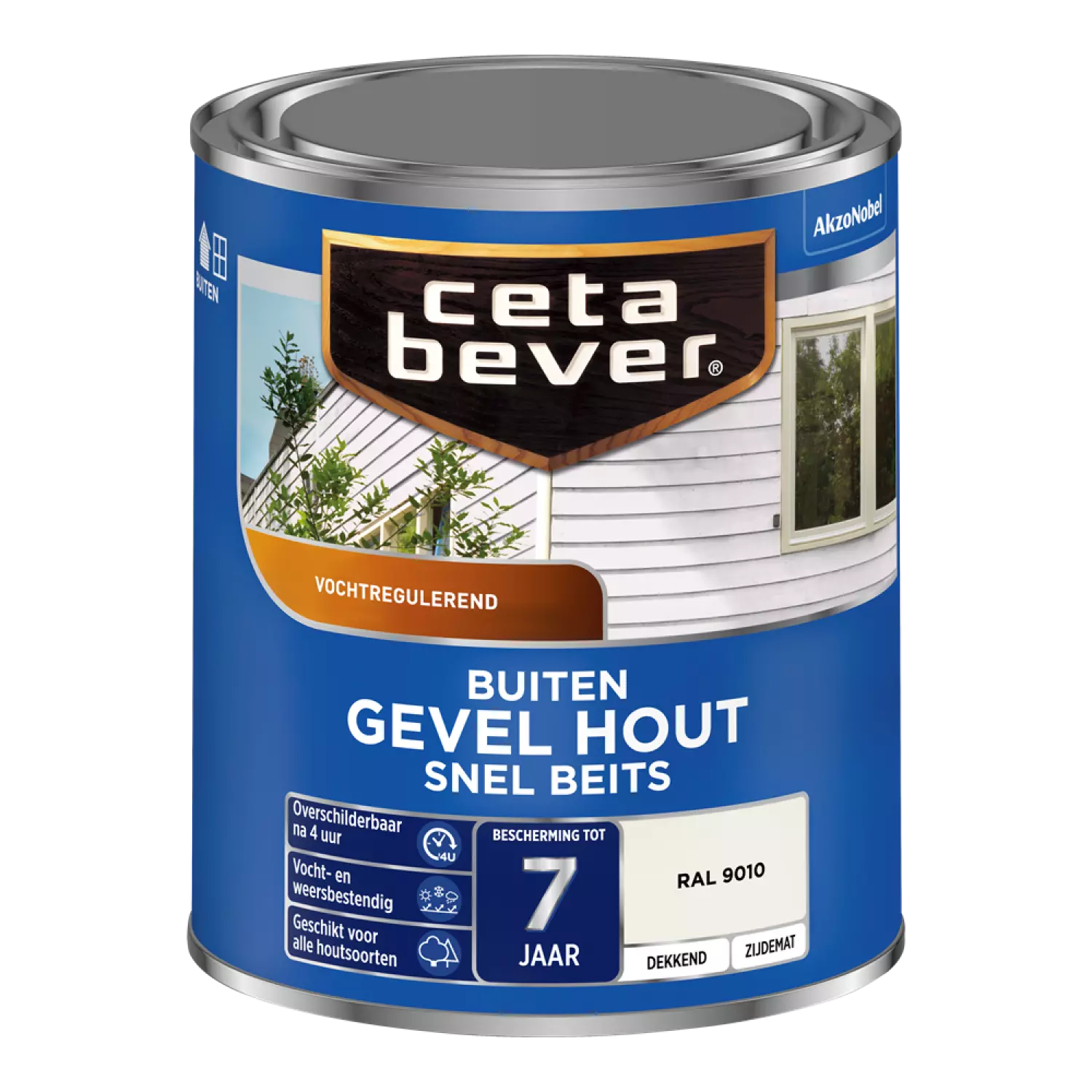 Cetabever Gevel Hout Snel Beits Dekkend - Zuiver wit - 750ml-image