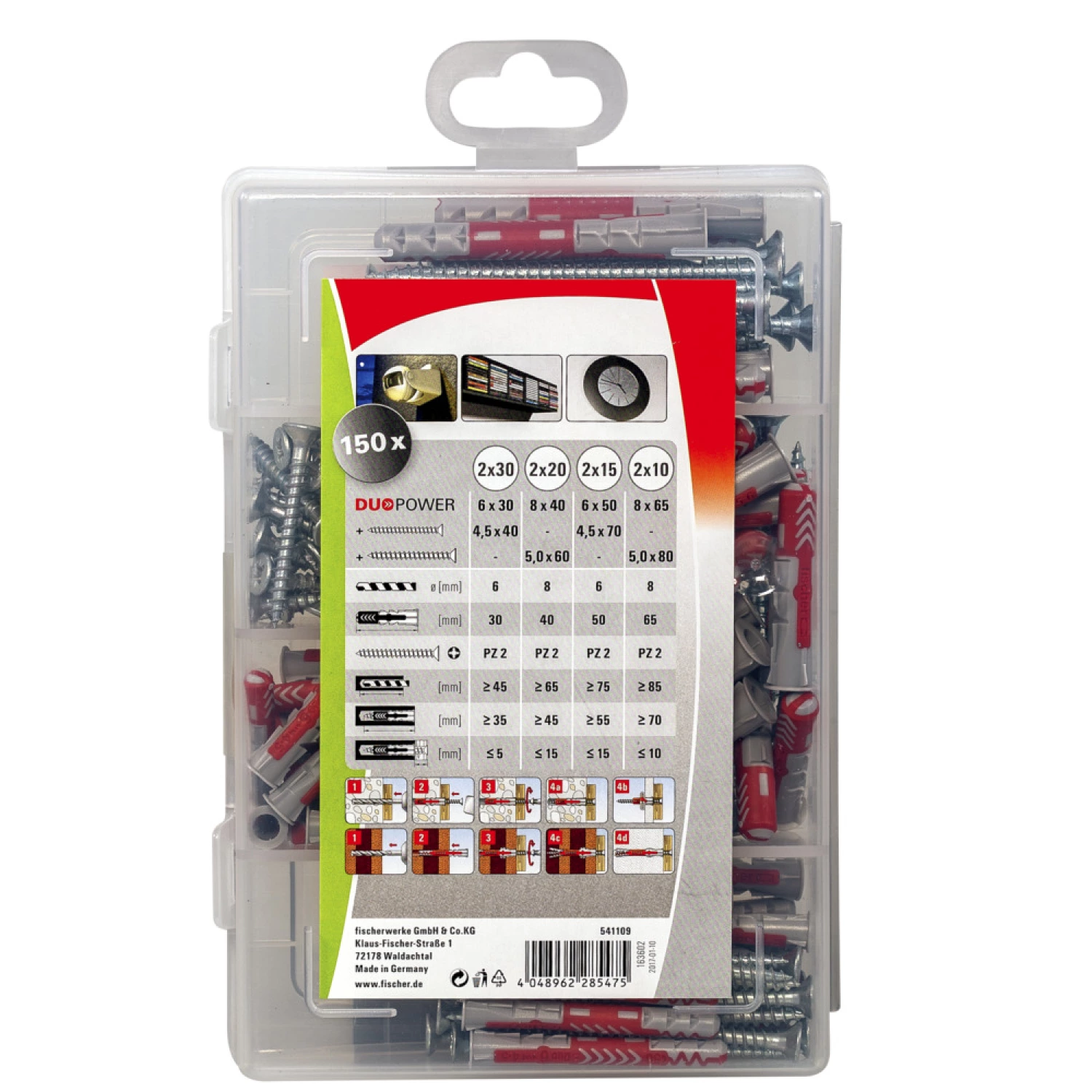Fischer 541109 - Fischer PROFI-BOX DuoPower court/long + vis (75pcs)
