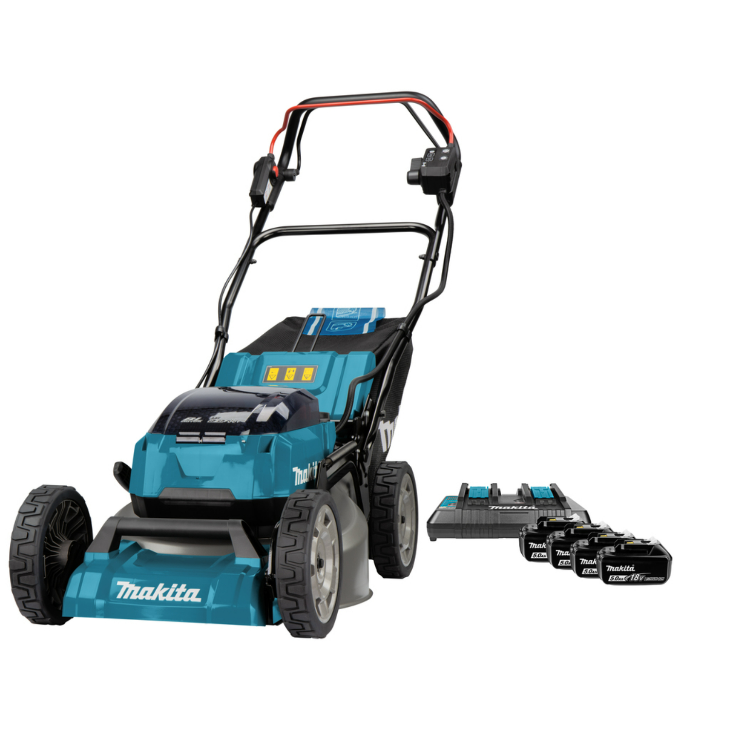 Makita DLM462PT4 36V (2x18V) Li-Ion accu grasmaaier set (4x 5.0 Ah accu) - 46cm-image