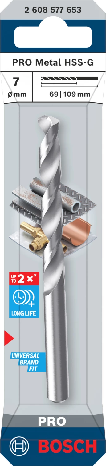 Bosch PRO 2608577653 Foret à métaux HSS-G - 7x69x109 mm