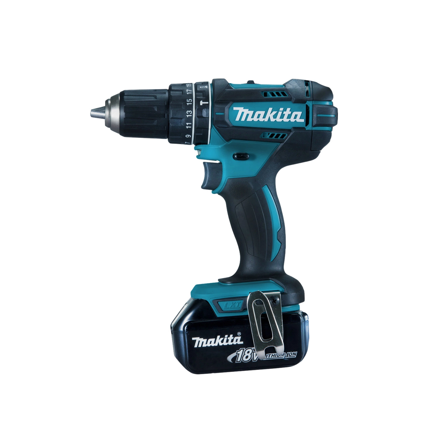 Makita DHP482RFYE Perceuse visseuse à percussion à batteries 18V Li-Ion set (1x batterie 3.0Ah, 1x batterie 1.5) dans coffret-image