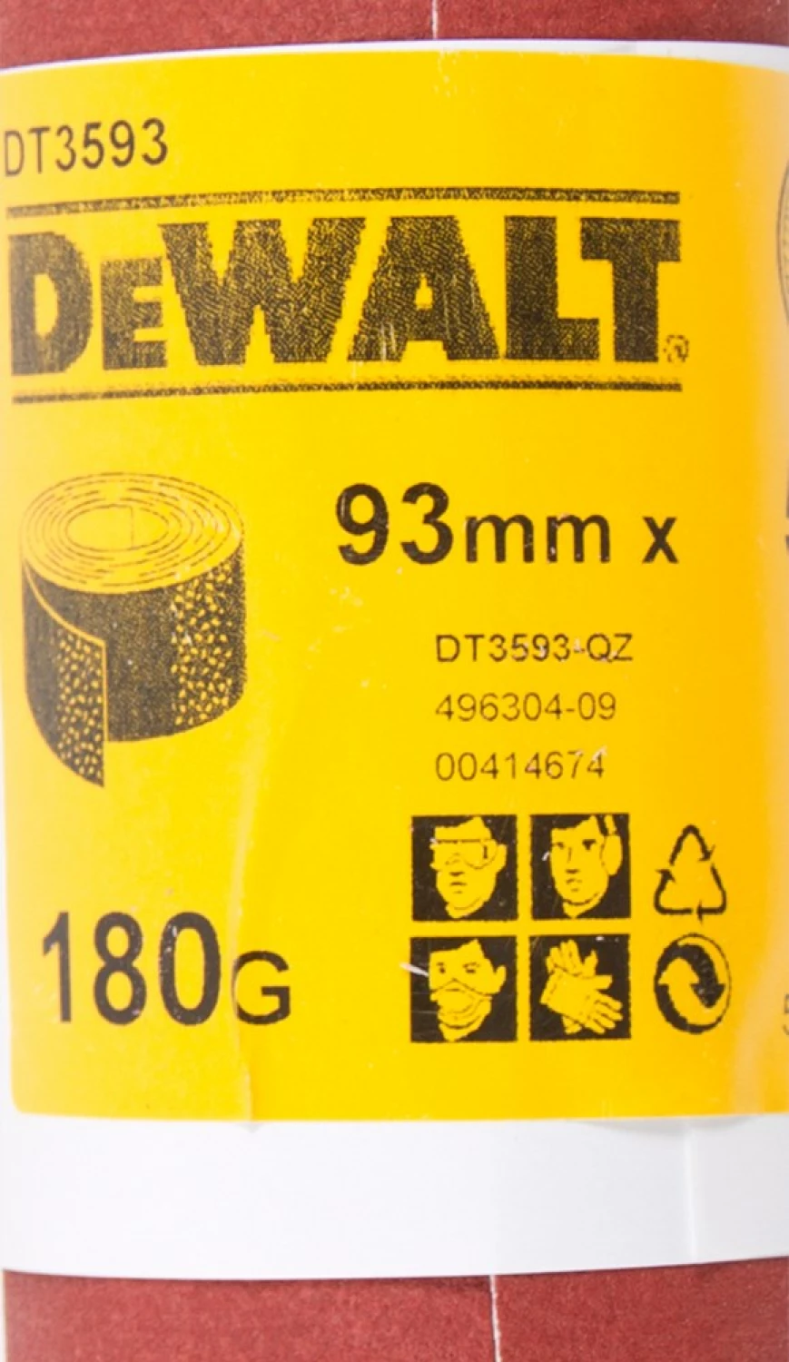 DeWALT DT3593 Papier abrasif - K180 - rouleau de 5 mètres - 93 mm-image