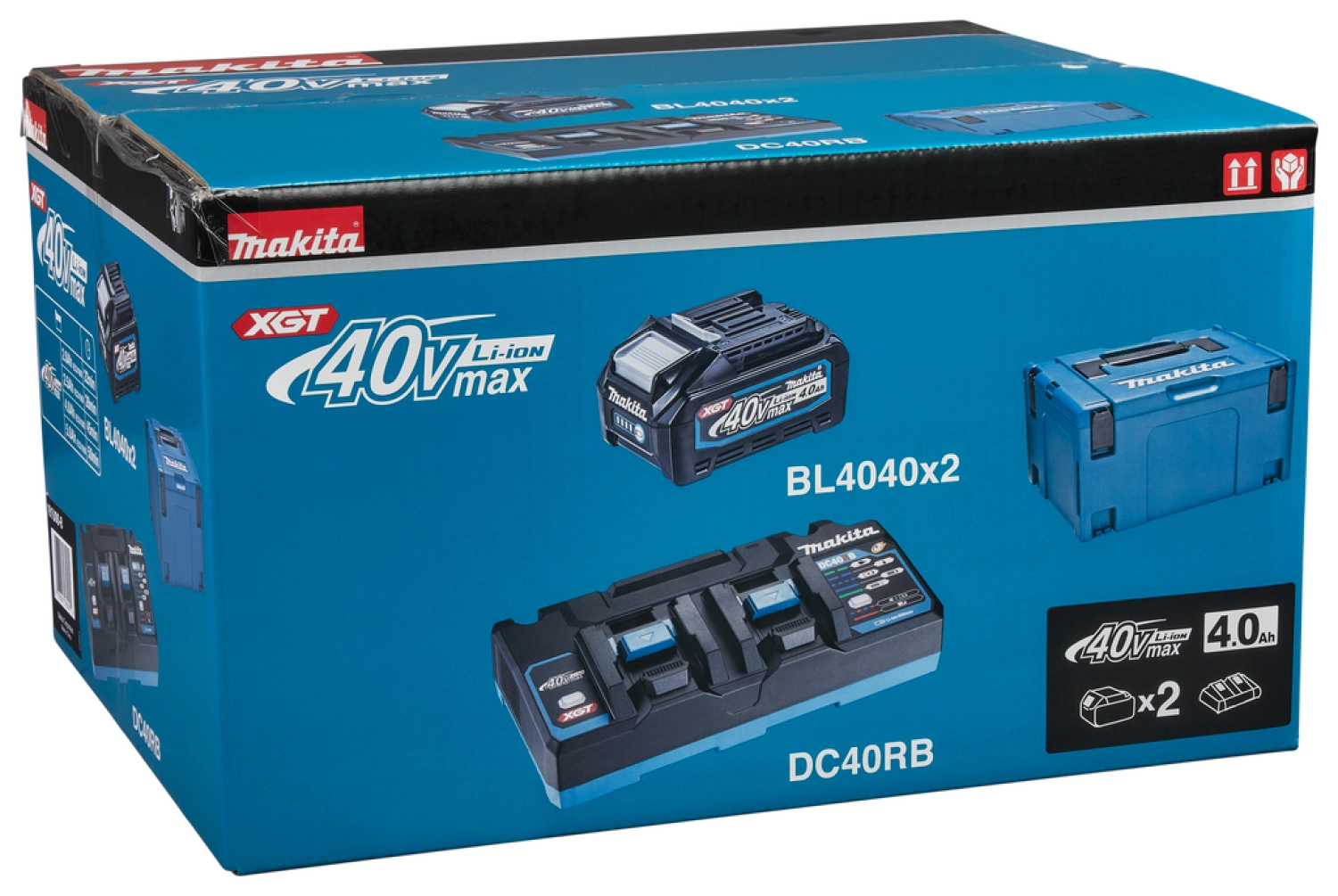 Makita XGT 40V MAX Li-ion Battery Starter Set (2x 4.0h) + Duol Vein in Mbox-image