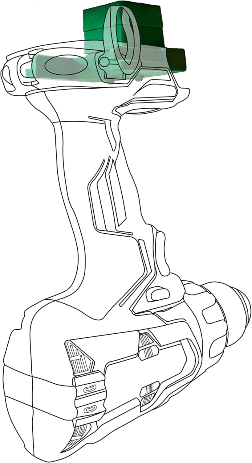 StealthMounts TMSPACE-GRN-6 Blocs d'écartement pour support d'outils - 12 mm - pour Hikoki - vert - 6 pièces-image