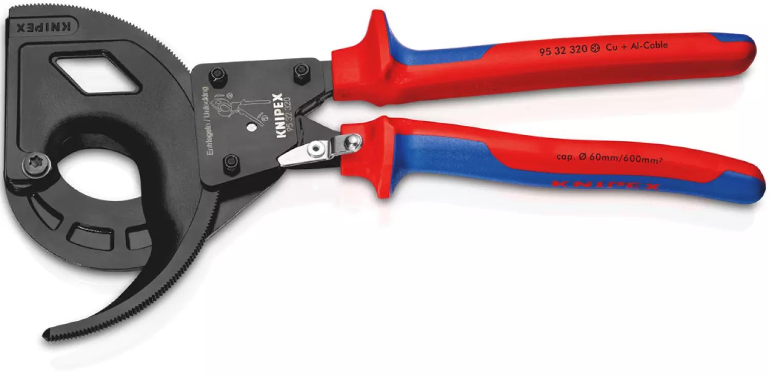 Knipex 95 32 320 - Coupe-câbles (principe cliquet, 3 réglages)-image