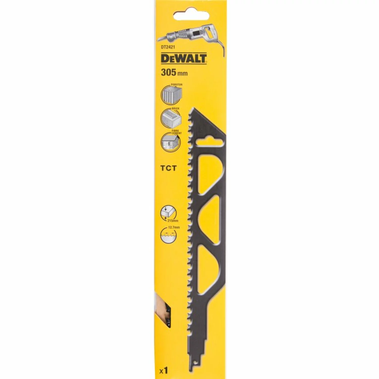 DeWALT DT2421 Lame scie sabre - 305 x 12,7 mm - Béton cellulaire/Brique/Ciment-image