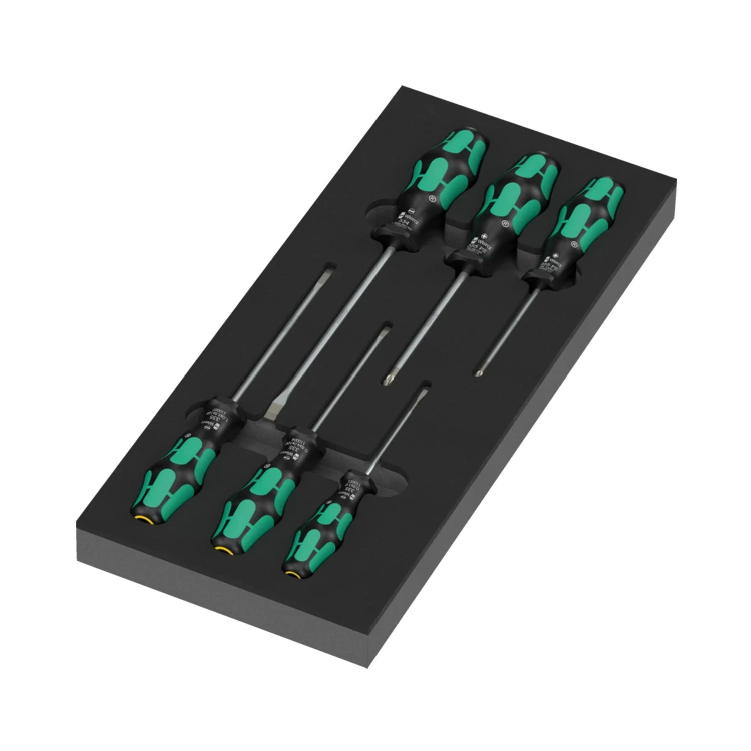 Wera 05150128001 9718 Kraftform Serie 300 Set 2 jeu de tournevis 7 pièces dans un insert en mousse - PZ/SL