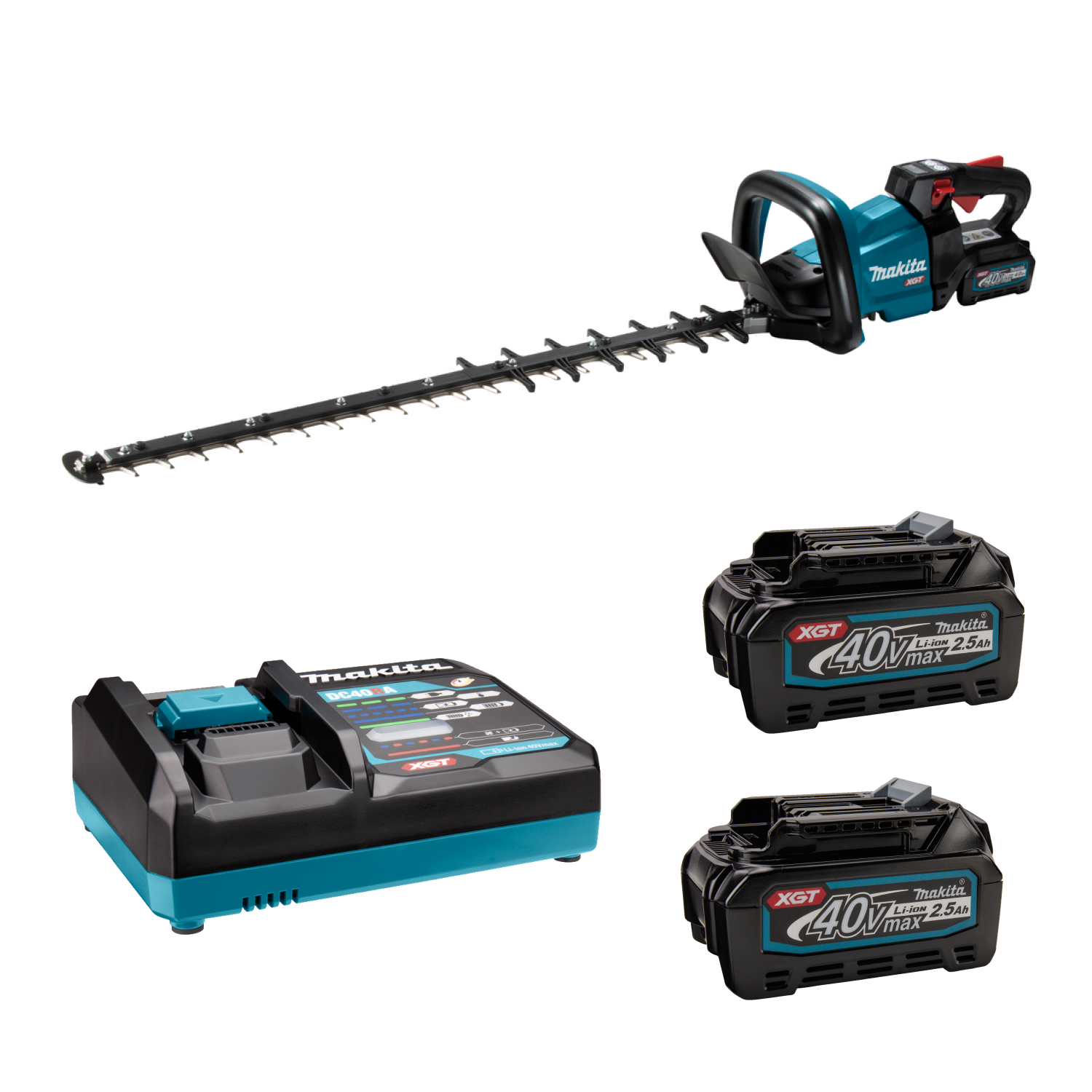 Makita UH007GM201 XGT 40V Max Heggenschaar 750 mm Terugsnoeiuitvoering 4,0 Ah accu (2 st), snellader, in doos-image