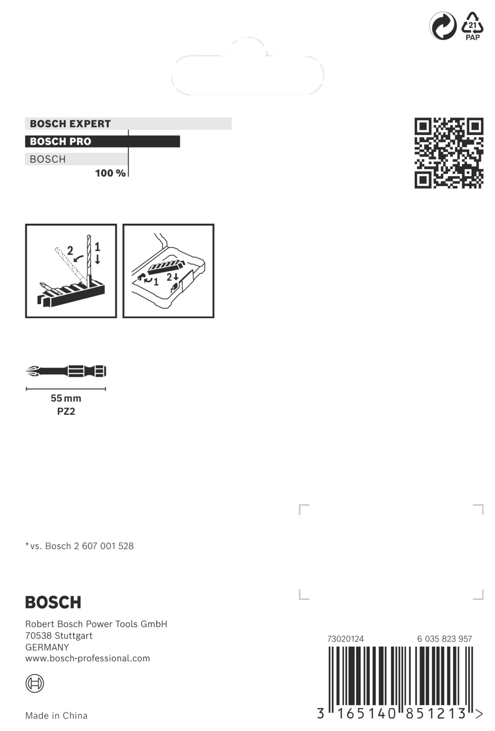 Bosch 2608522331 - Embout de vissage Impact Control PZ2, 50 mm 8x-image