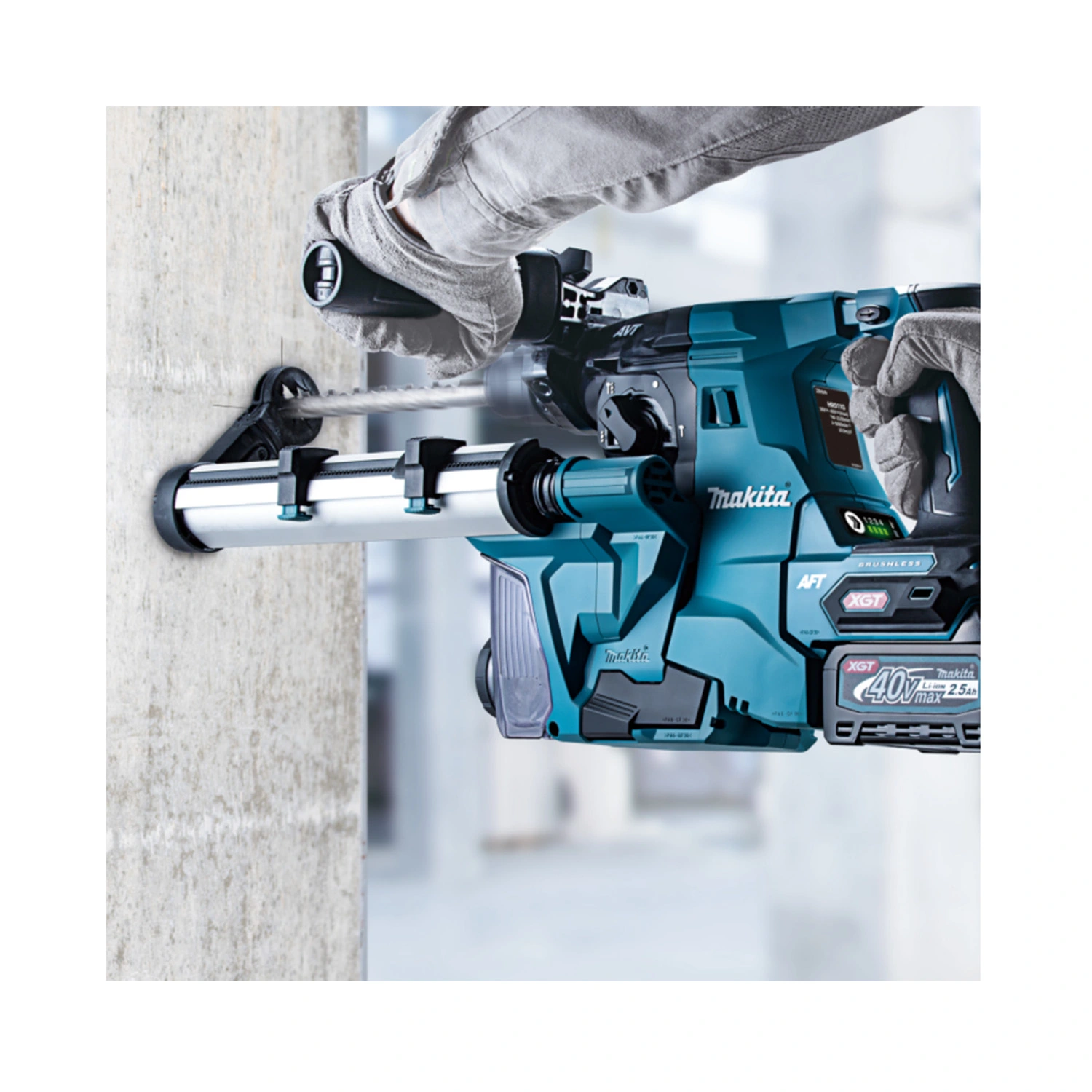 Makita HR011GZ03 XGT 40V Li-ion Accu SDS-Plus Combihamer body in Mbox incl. stofafzuiging - 3,3J