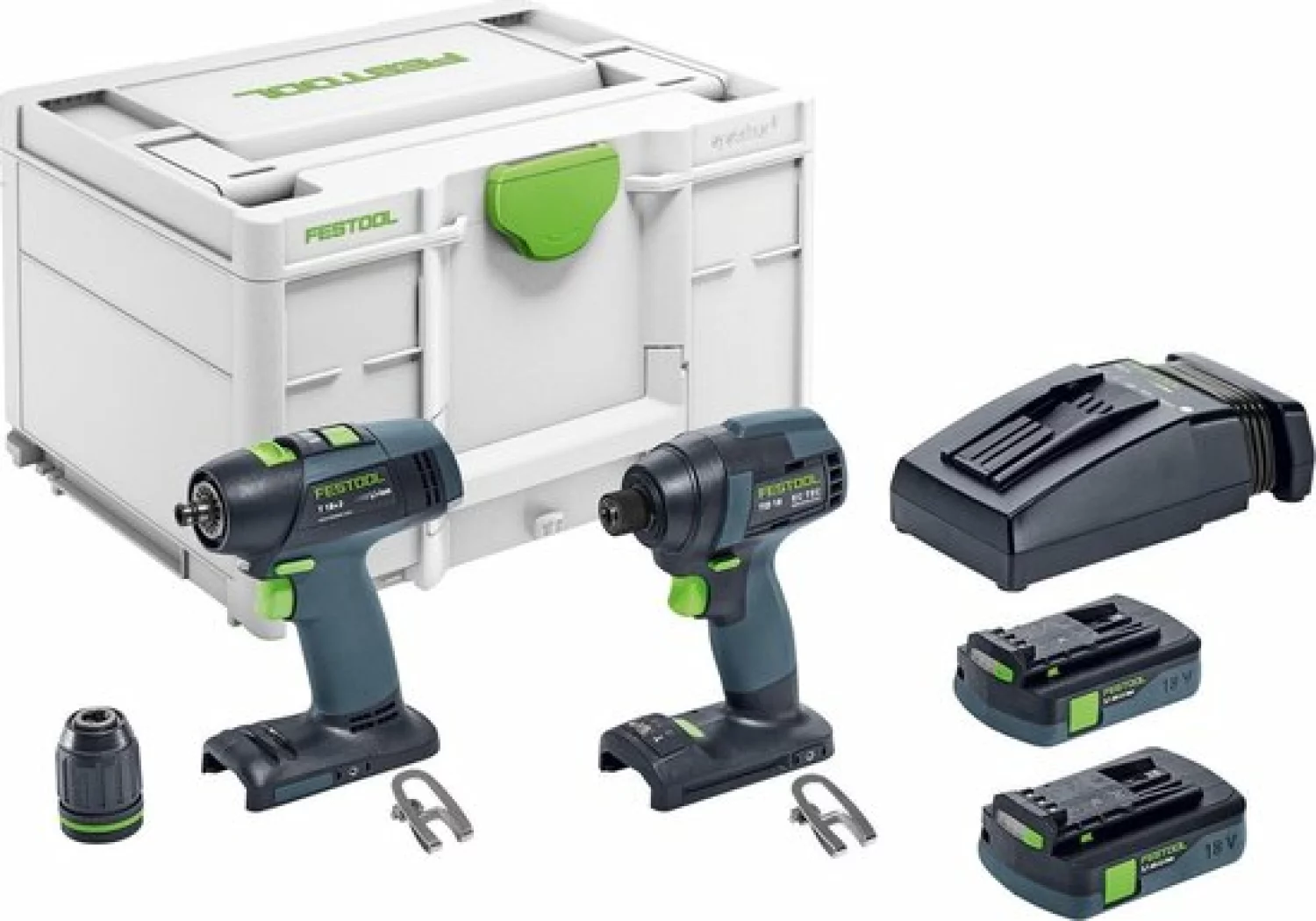 Festool TID 18 HPC 4,0 I-Set T18 18V Li-Ion accu combiset (2x 4,0Ah) in systainer-image