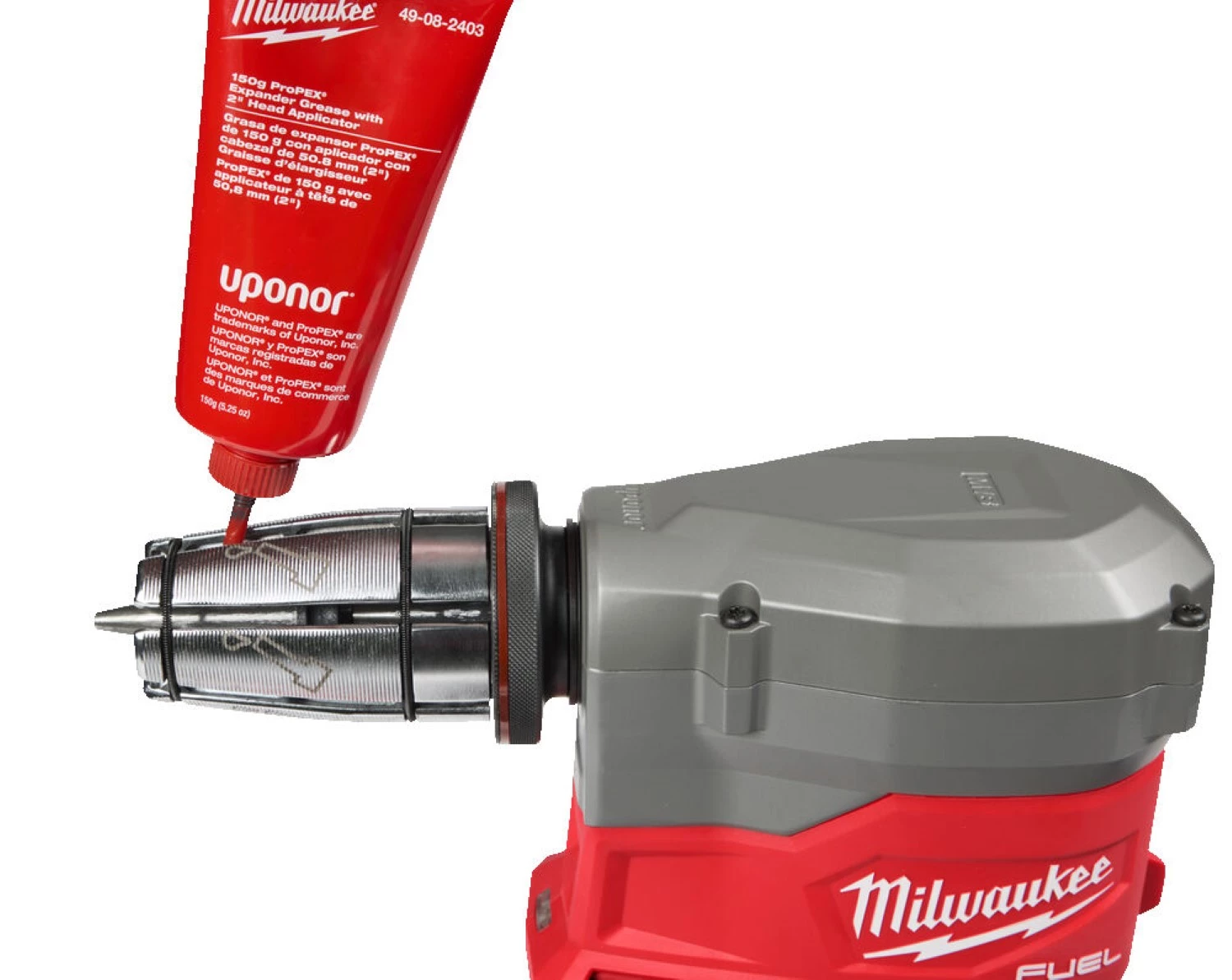 Milwaukee M18 FPXP-H10502C Kit de machine à expansion Uponor avec batterie Li-ion 18 V (2 batteries 5,0 Ah) dans un coffret-image