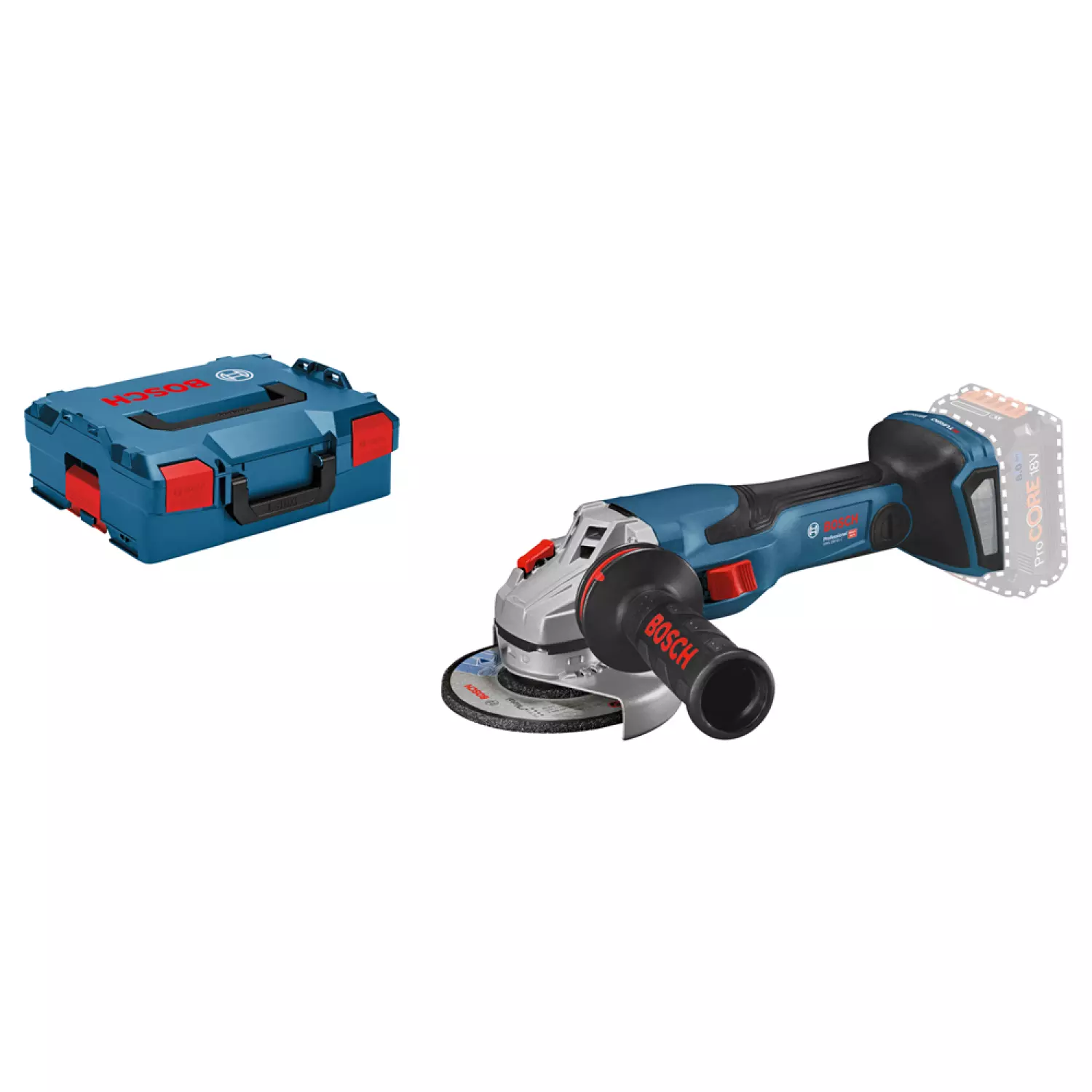 Bosch 06019H6000 - Meuleuse angulaire sans fil GWS 18V-15 C C&G chargeur et batterie Li-Ion non livrée, capot de protection, poignée Vibration Control, écrou de serrage rapide-image