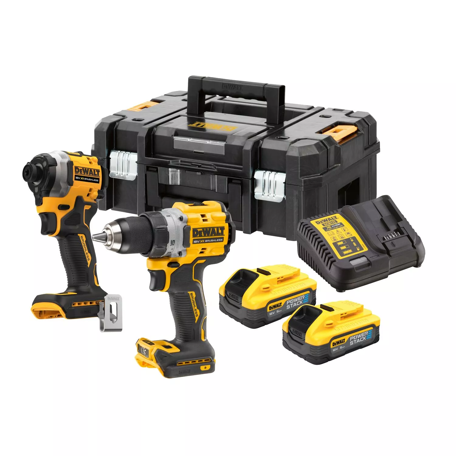 DeWALT DCK2051H2T 18V Li-ion accu klopboormachine (DCD800N) & accu slagschroevendraaier (DCF850N) combiset (2x 5.0Ah accu) in TSTAK-image