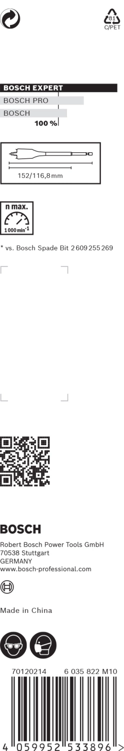 Bosch 2608900315 EXPERT Speedboor Self Cut Speed, zeskantschacht 16 x 152mm-image
