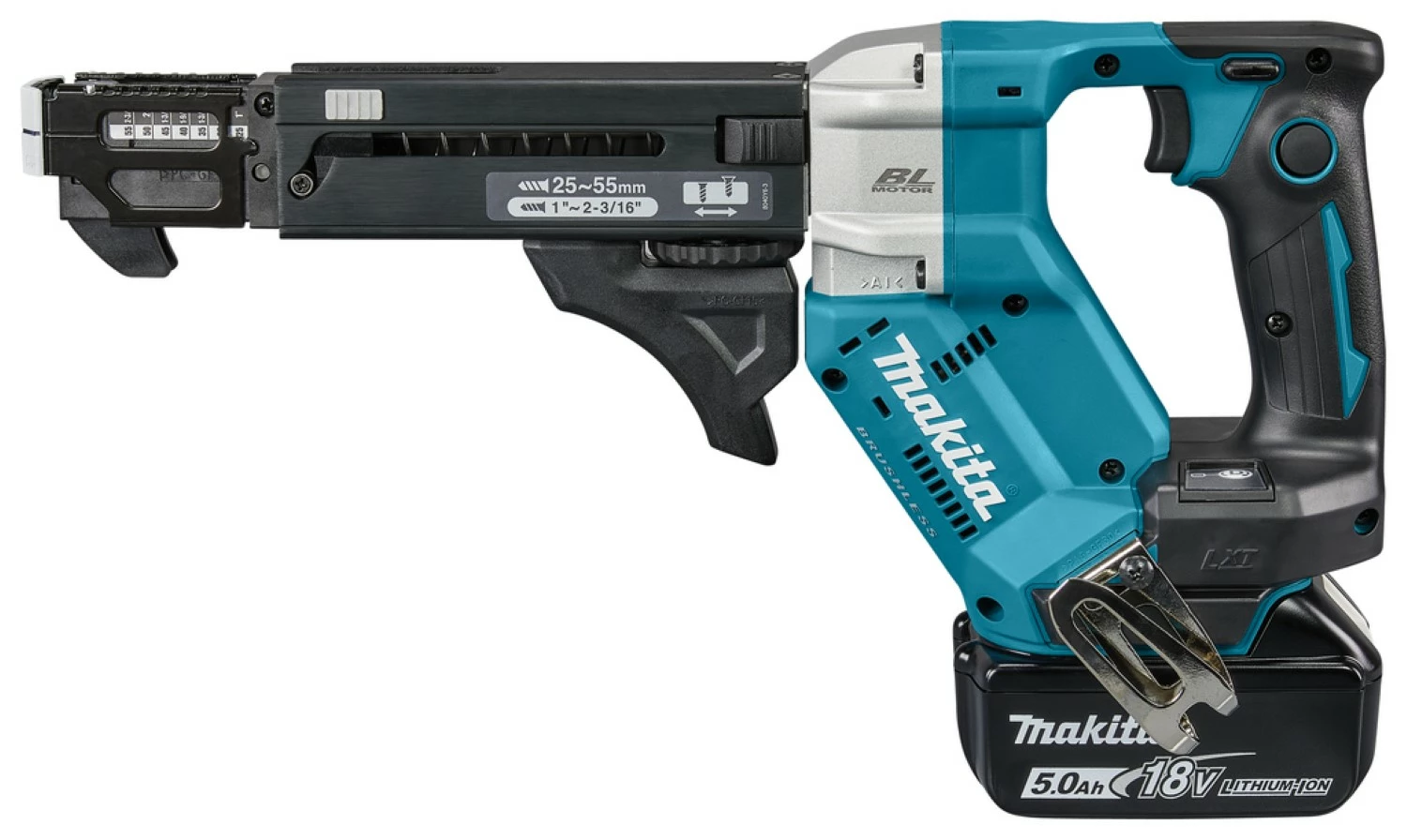 Makita DFR551RTJ 18V Li-Ion accu schroefautomaat set (2x 5,0Ah) in Mbox - 25-55mm-image