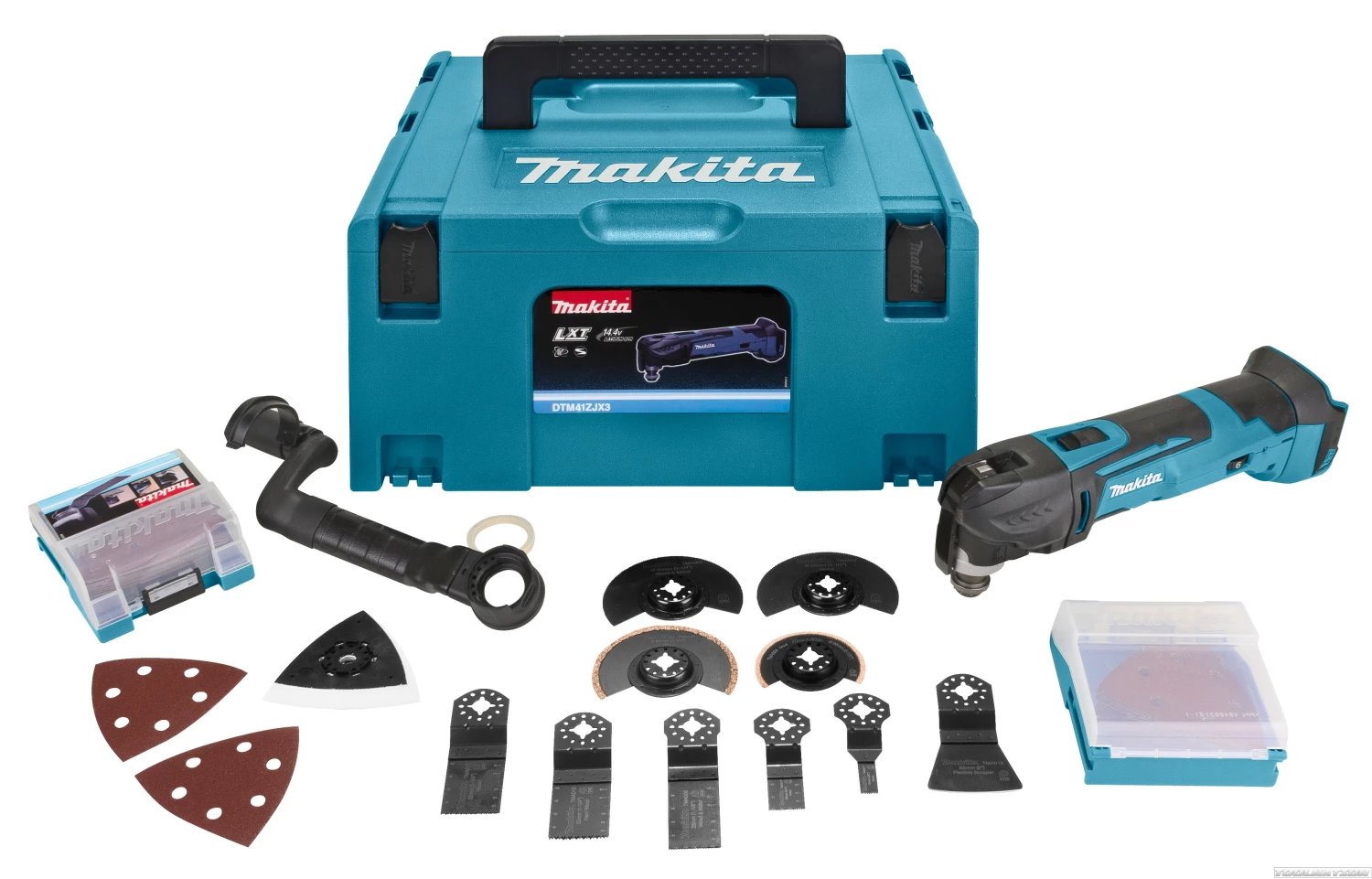 Makita DTM41ZJX3 14.4V Li-Ion Accu multitool body + 42 delige accessoireset in Mbox - snelwissel-image