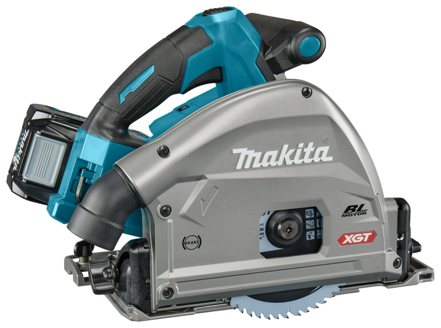 Makita SP001GM101 XGT 40V Max Li-Ion batterie scie circulaire plongeante (4,0Ah batterie) dans Mbox - 165 mm-image