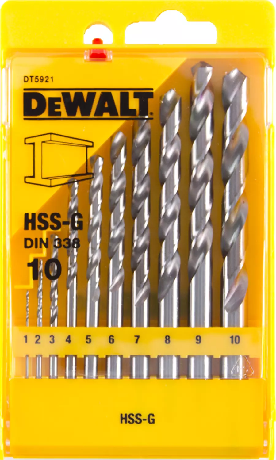 DeWALT DT5921 10 delige HSS-G metaalboren in cassette-image