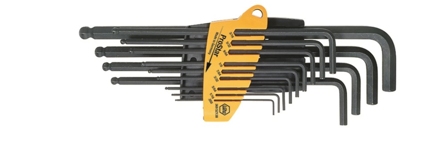 Wiha 24189 Jeu de clés mâles en étui ProStar Six pans à tête sphérique - 13 pcs - oxydé noir-image