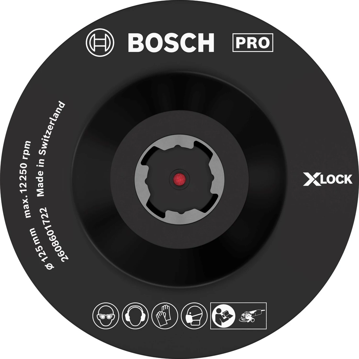 Bosch 2608601722 - X-LOCK Support 125 mm pour disques abras. papier auto grip.-image