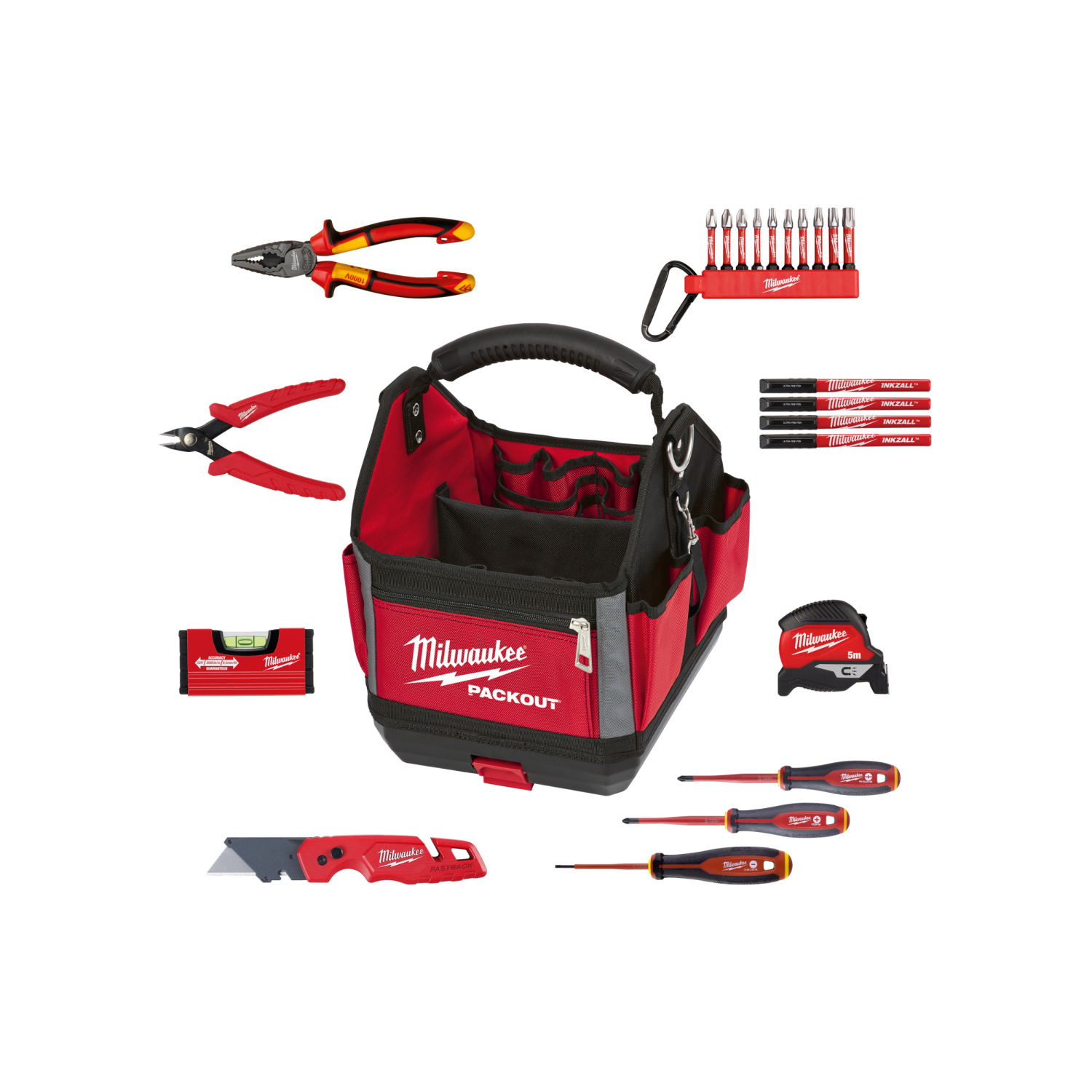 Milwaukee 4932500547 PACKOUT™ Gereedschapset in Tote Toolbag - 23-delig - voor elektriciens-image