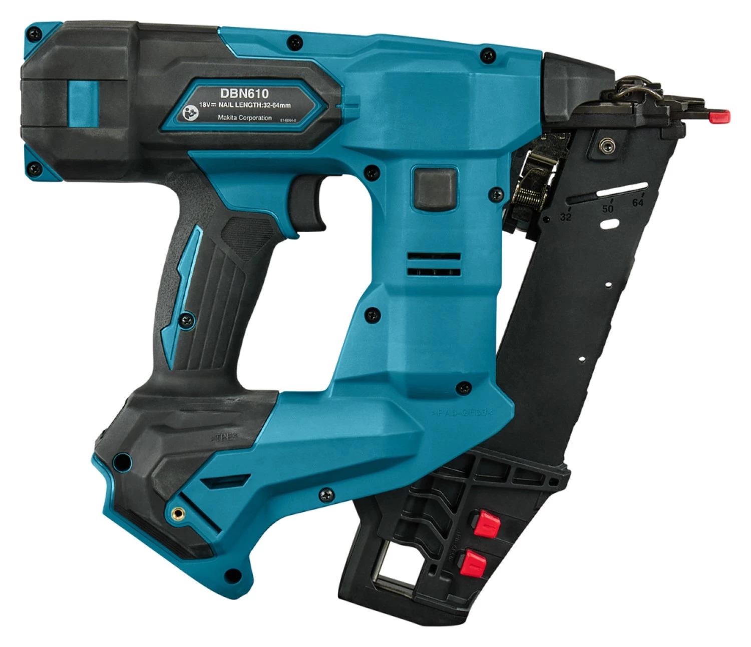 Makita DBN610ZJ 18V Li-ion accu brad tacker body in Mbox - 16Ga - met gratis Makita WK T-shirt - Maat XXL-image