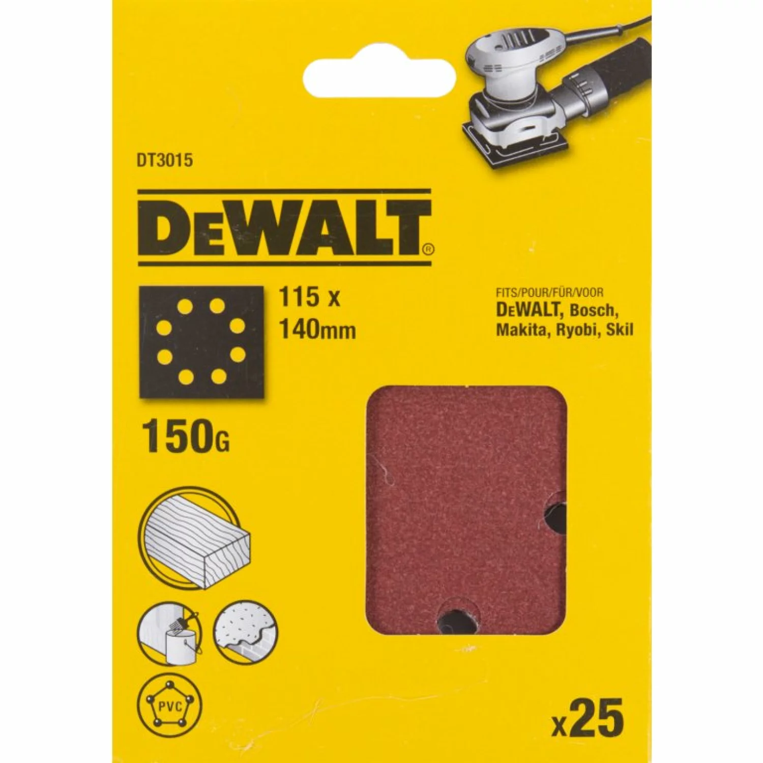 DeWALT Schuurpapaier 1/4 115x115