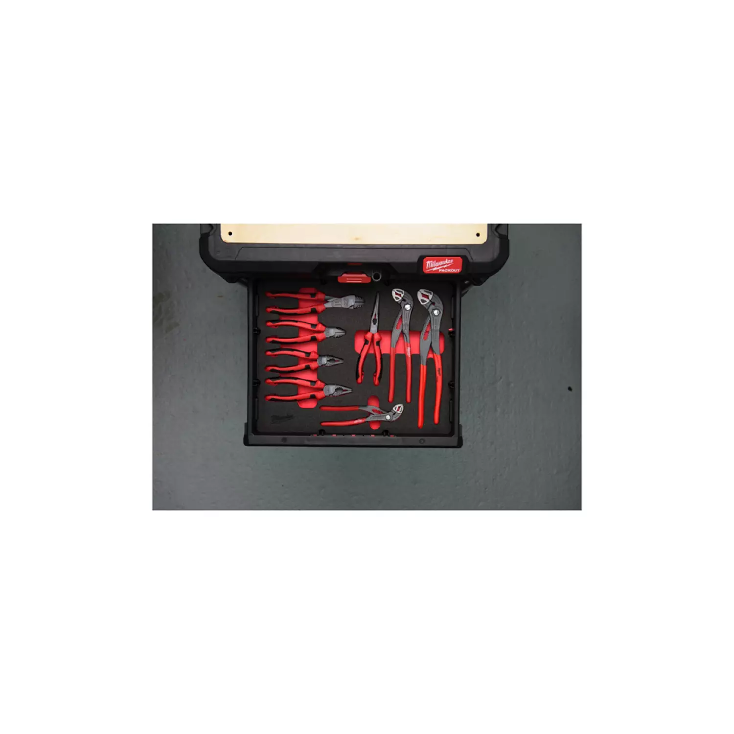 Milwaukee 4932493643 Ensemble de pinces PACKOUT™ 8 pièces dans une mousse d'insertion - pour boîtes à outils PACKOUT™ avec tiroirs-image
