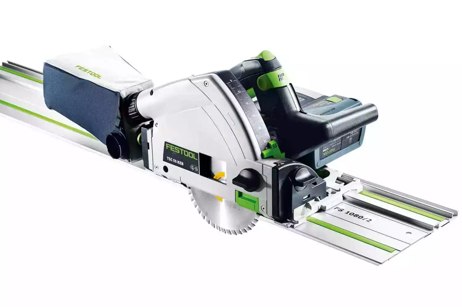 Festool TSC 55 5,0 KEBI-Plus/XL-FS 18V Li-Ion accu invalzaag set (2x 5,0Ah) incl. geleiderail in systainer - 1400mm-image