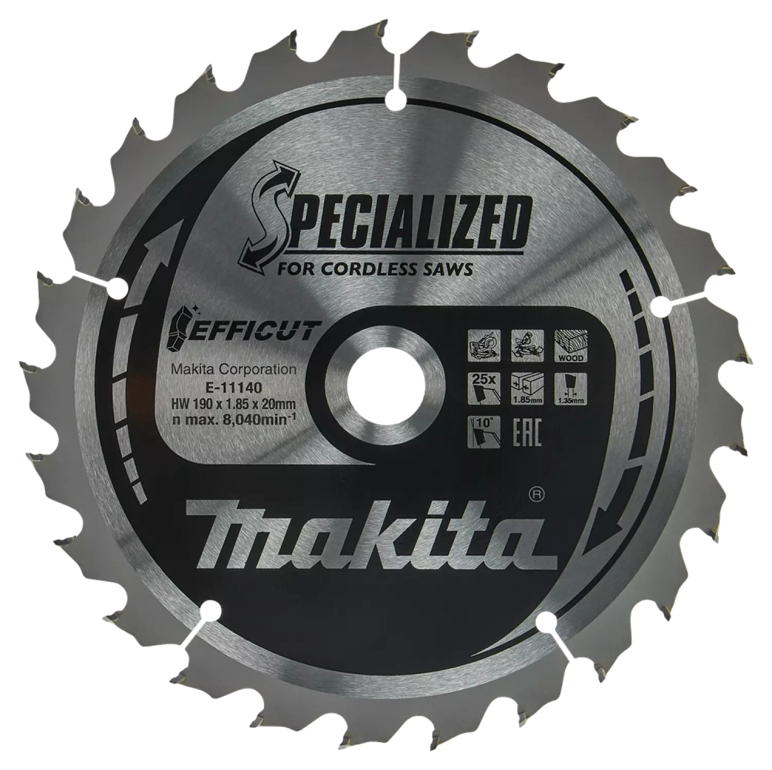 Makita E-11140 Efficut Cirkelzaagblad Hout - 190x20x1,85mm 25T-image