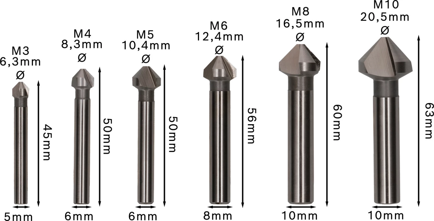 Bosch 2608597527 6-Delige verzinkborenset 45 / 63 mm / 510 mm / 6,3 x 8,3 x 10,4 x 12,4 x 16,5 x 20,5mm-image
