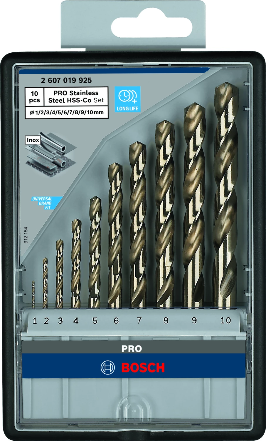 Bosch 2607019925 - Set 10 pièces foret à métaux HSS-Co Robust Line, 1; 2; 3; 4; 5; 6; 7; 8; 9; 10 mm-image