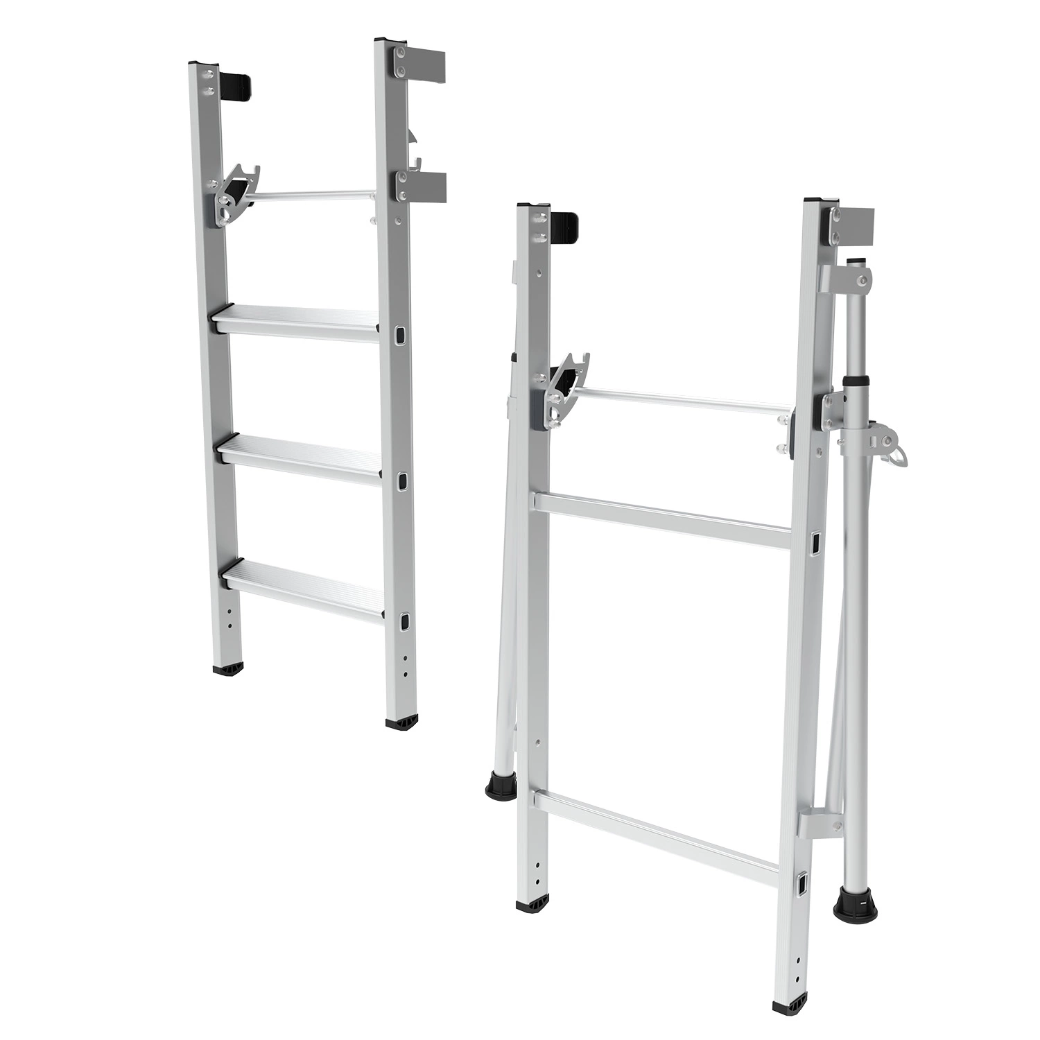 Little Jumbo 1702274304 Trekker Escabeau - Simple - Aluminium - 1 x 4 marches - max. hauteur de travail 2,9m - roues