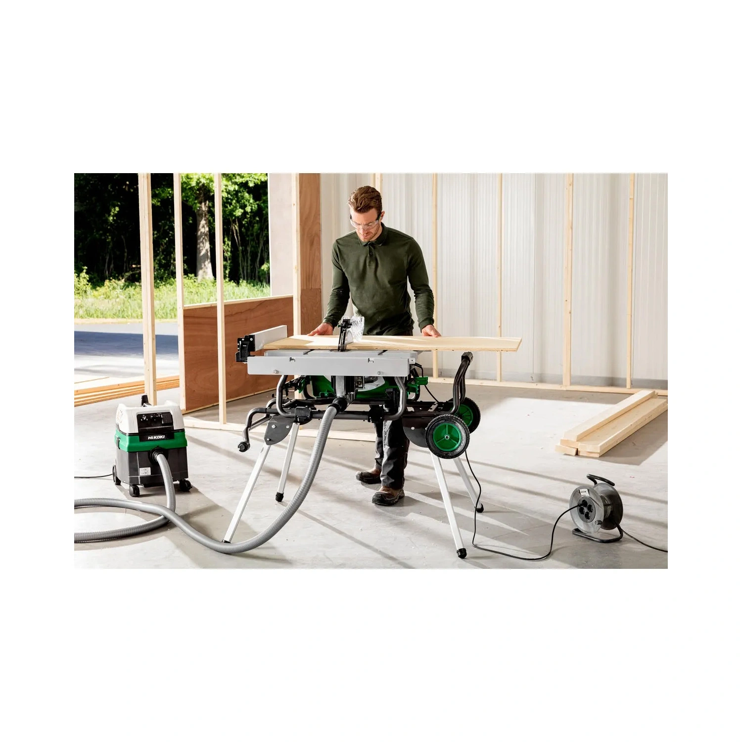 HiKOKI C10RJWAZ Zaagtafel op uitklapbaar onderstel - 1500W - 254mm