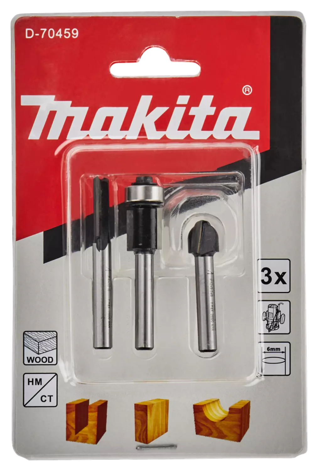 Makita D-70459 Set de fraisage - 6 mm en 3 parties-image