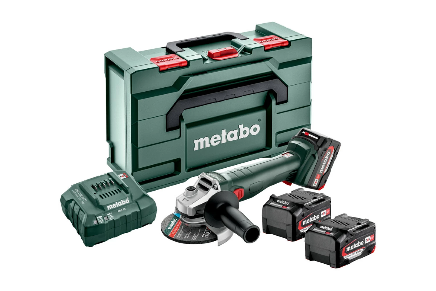 Metabo W 18 L 9-125 Quick 18V Li-ion Accu haakse slijper set (3x 4.0Ah Li-Power accu) in metaBOX-image