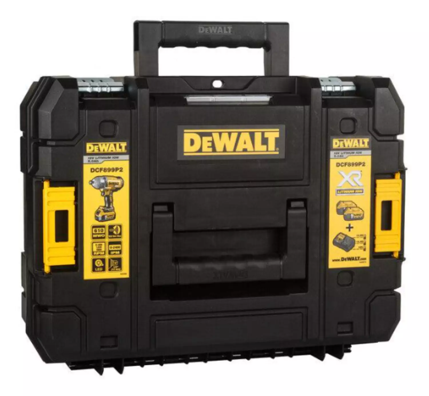 DeWALT DCF899P2 - Set clé à choc Li-Ion 18V (2x batterie 5.0Ah) dans coffret TSTAK - 1625Nm - Moteur brushless-image