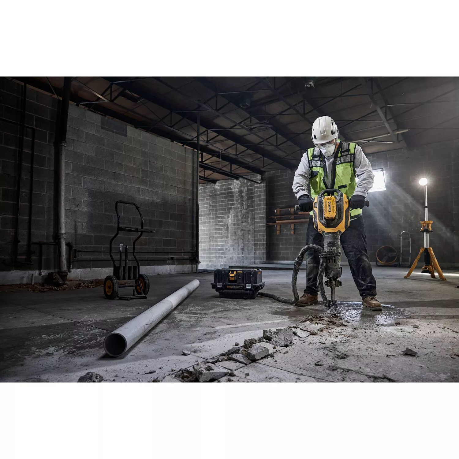 DeWALT DCH966Z2 Ensemble de marteau-perforateur HEX à batterie Flexvolt Li-ion 54 V (2 batteries 15,0 Ah) - 41 J-image