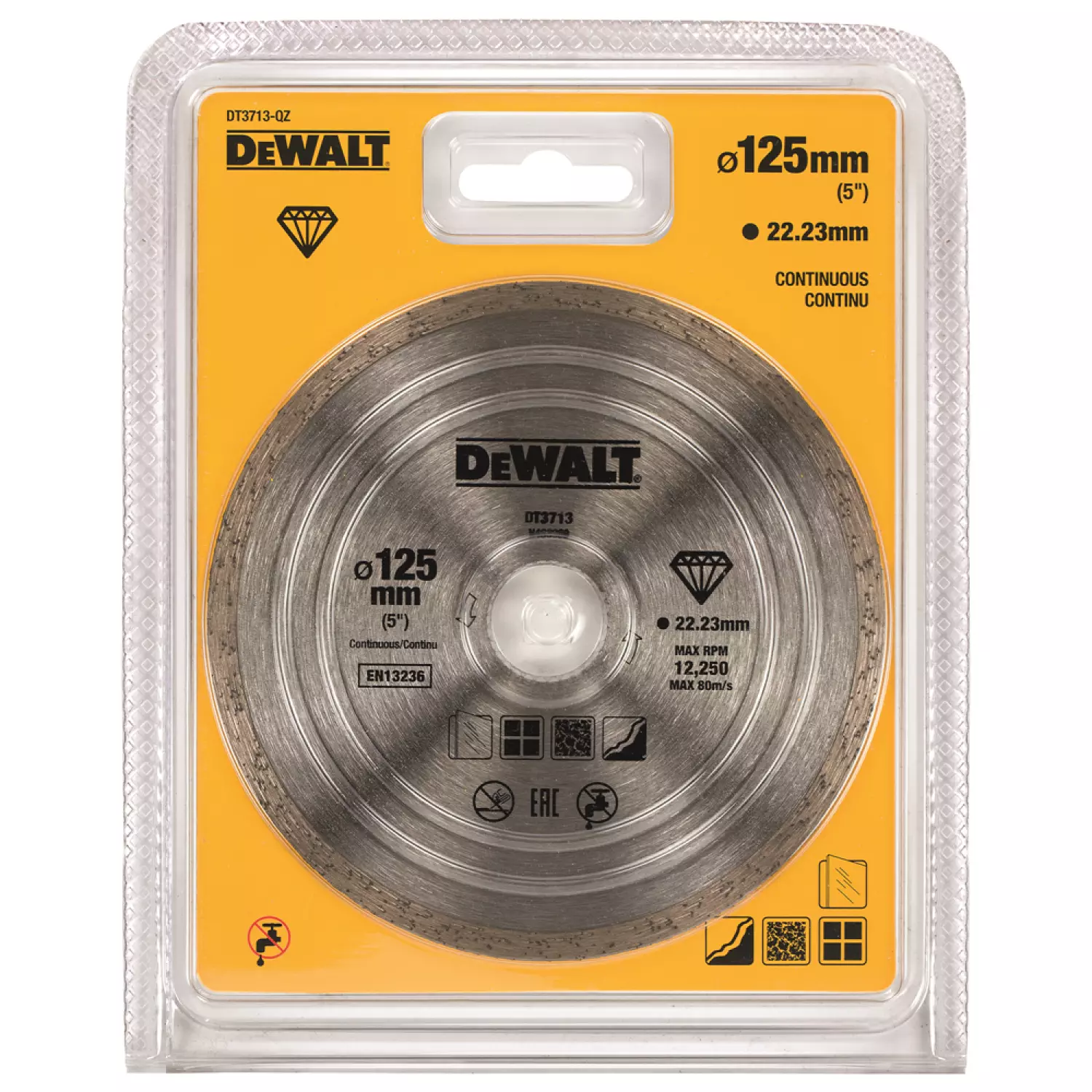 DeWALT DT3713 Diamantdoorlijfschijf - 125 x 22,23 x 1,6 mm - Céramique-image