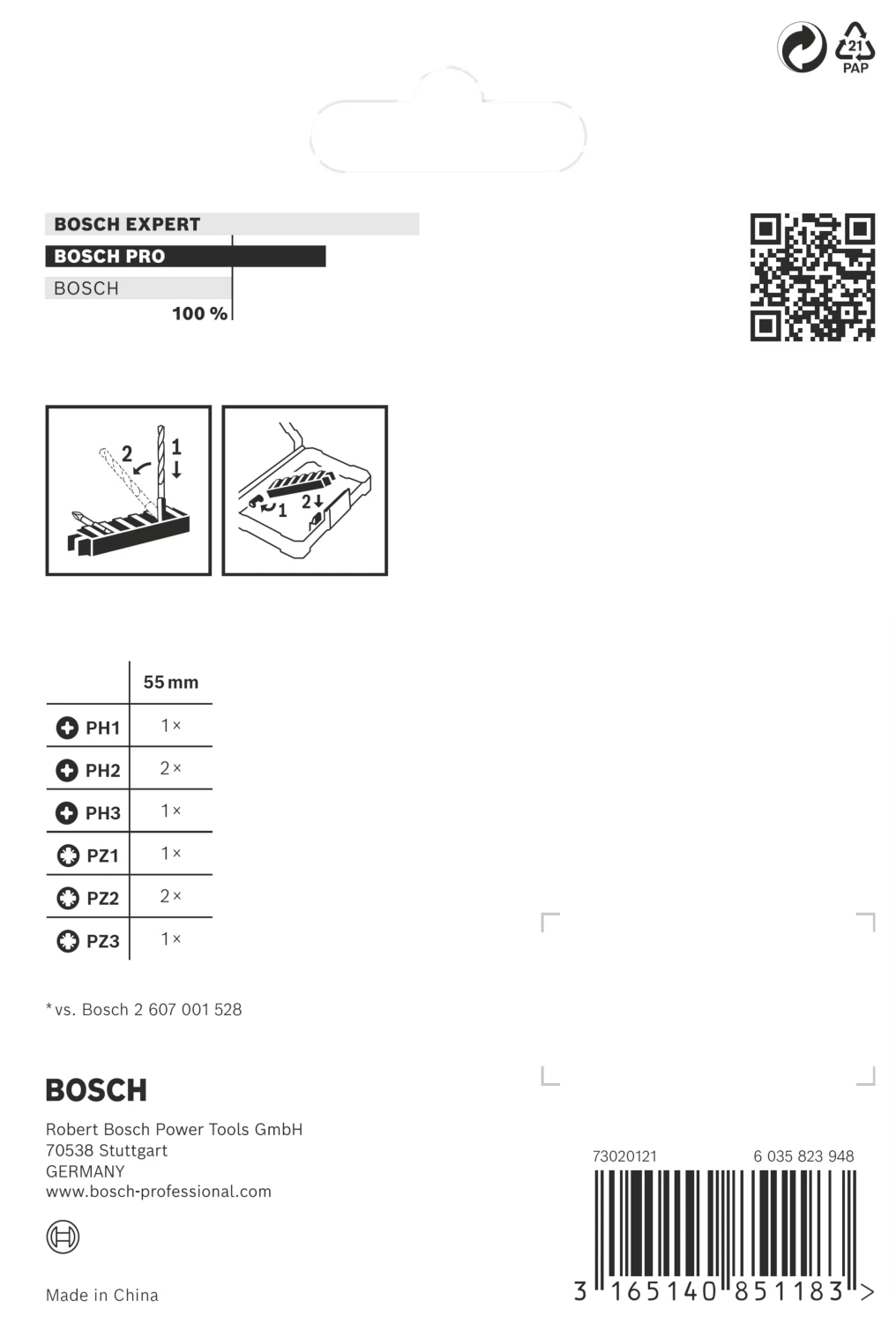 Bosch 2608522328 8 Delige Control impact bits - PH1/2/3 / PZ2/3-image