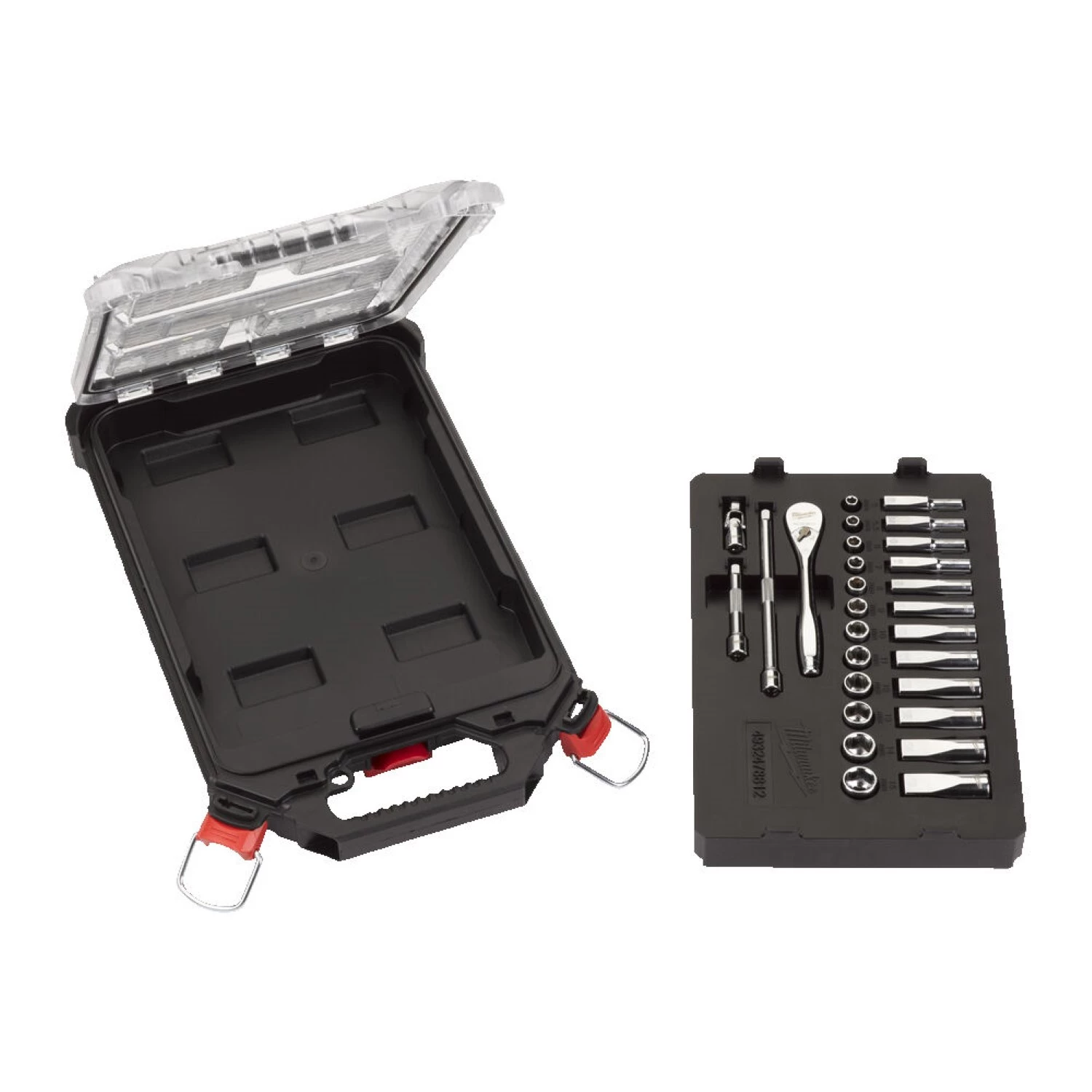 Milwaukee 4932478812 Jeu de clés à cliquet et de douilles 28 pièces - dans PACKOUT™ compact slim organiser - 1/4 ».-image