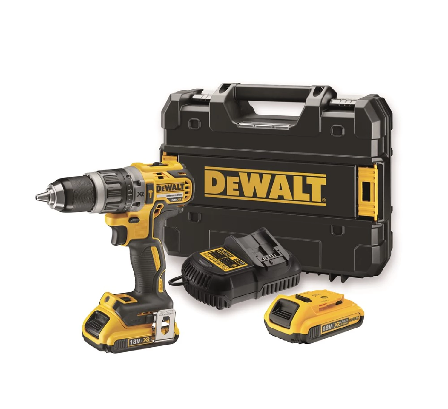 DeWALT DCD778S2T 18V Li-Ion Perceuse-visseuse à percussion sans fil (2x 1,5Ah batterie) dans TSTAK - 65Nm - moteur sans balais-image