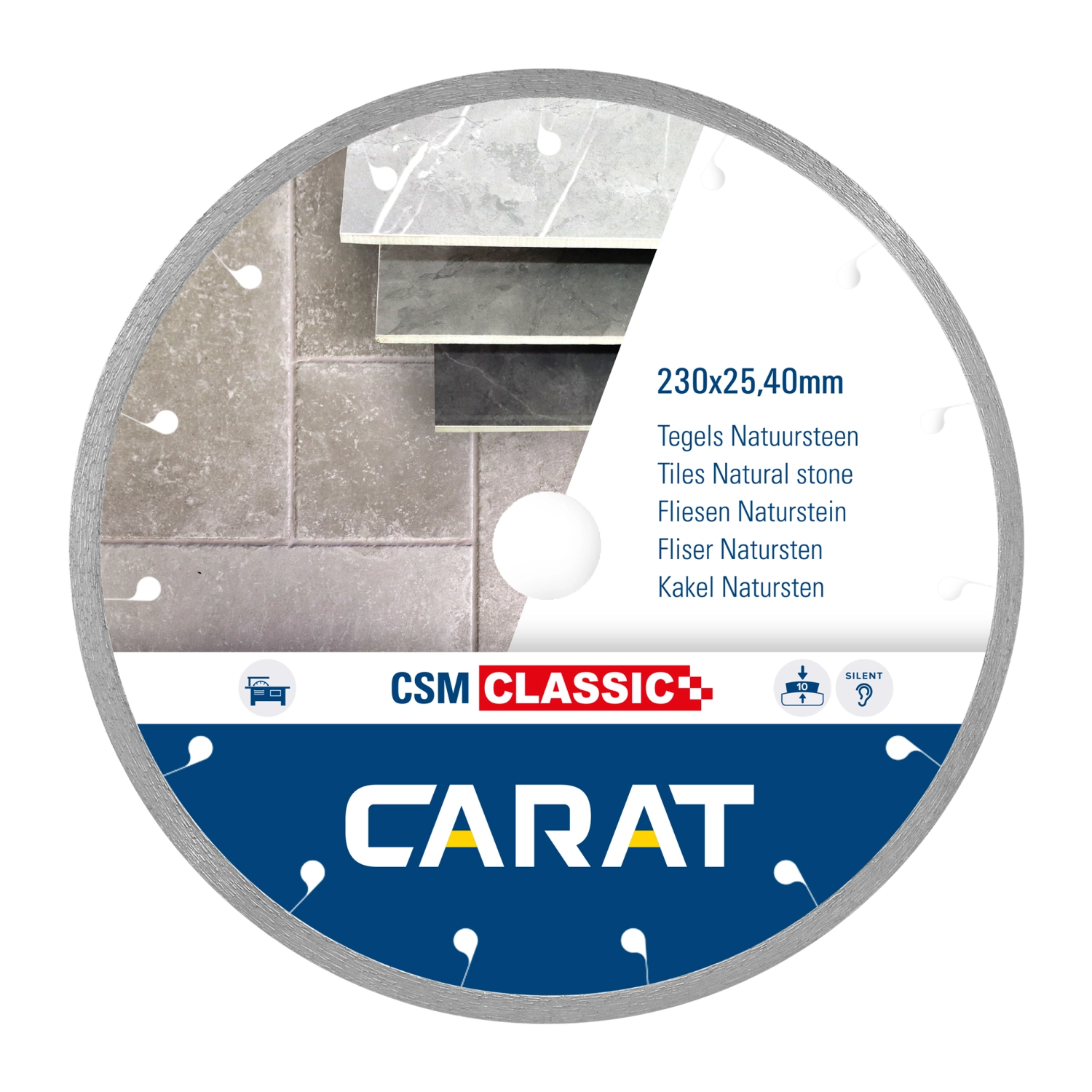 Carat CSMC180400 Lame de scie diamantée pour coupe à sec - 180 x 25.4mm - Carrelage-image