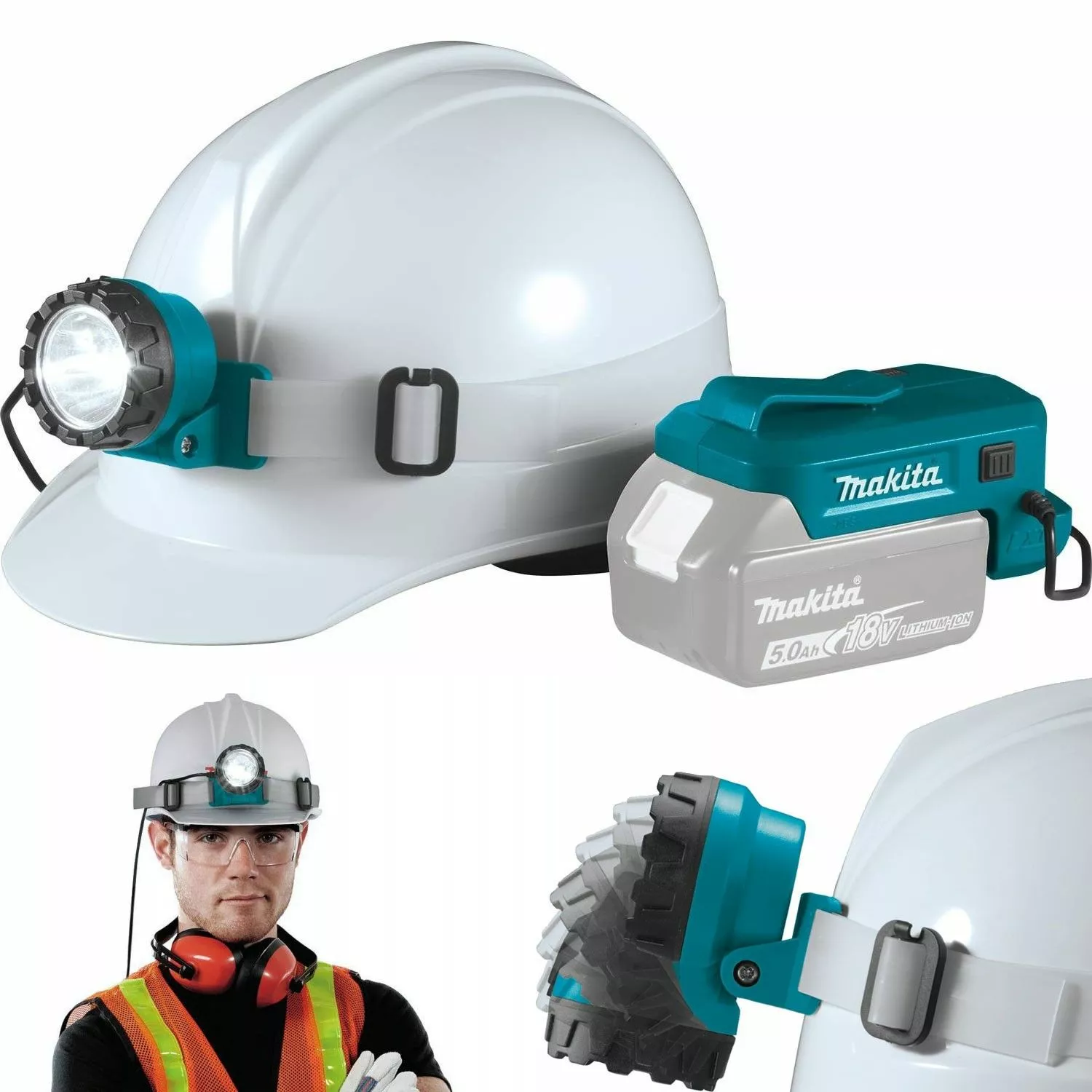 Makita DML800 14,4/18V Li-Ion accu LED hoofdlamp body - oplaadbaar - 2000Lm - IP54-image