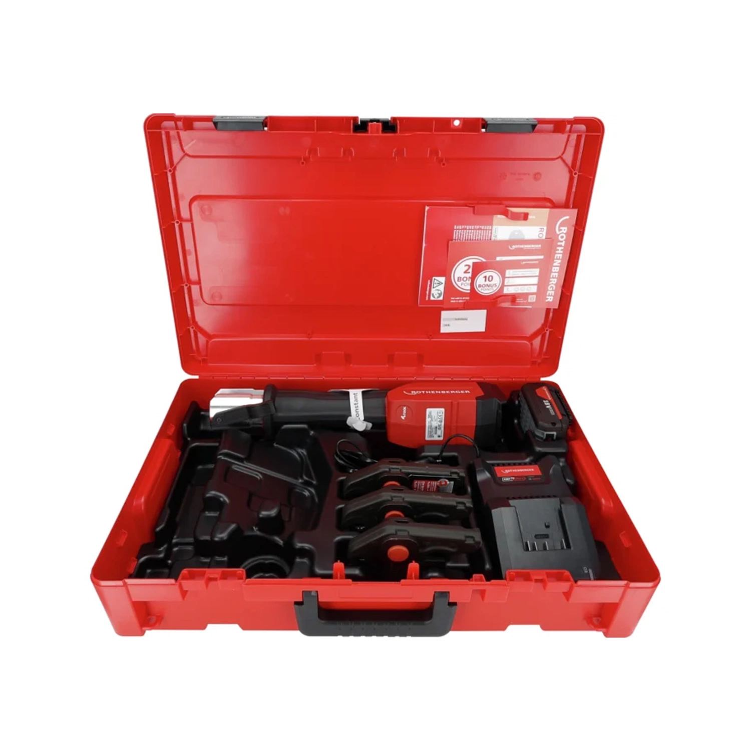 Rothenberger 1000004174 Romax 4000 18 V, kit de pince à sertir sans fil (1 batterie 4,0 Ah + chargeur) avec mâchoire M - 15-22-28 mm - AMPShare