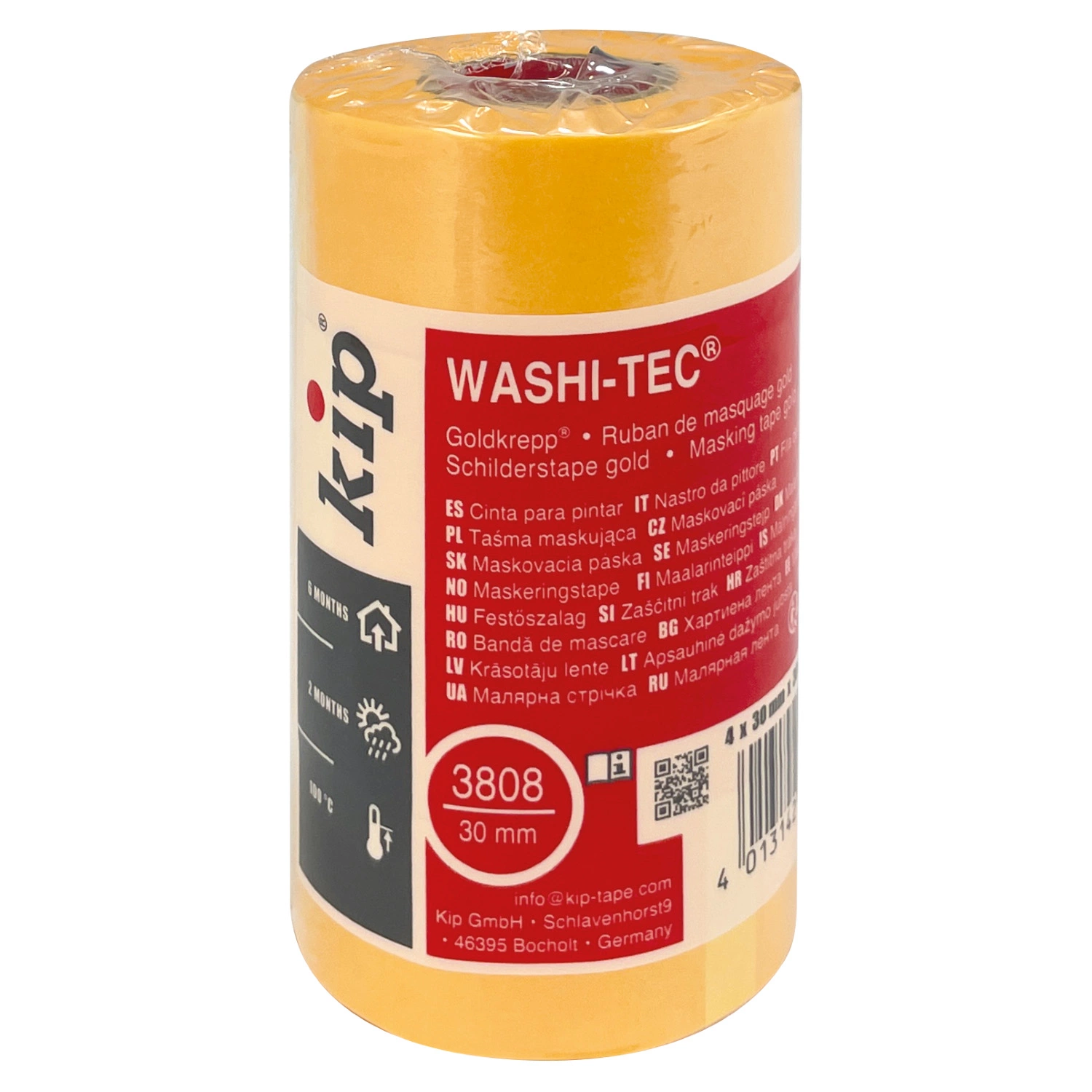 Kip Tape 3808 Washi-Tec Pocket - Oranje 4-pack - 30mm x 30m-image